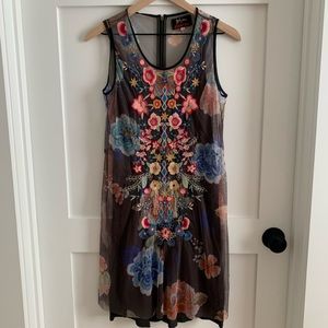 Johnny Was dress with slip. Size XS